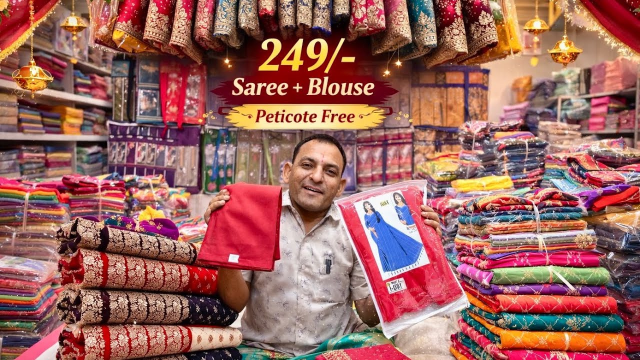 सूरत मार्केट के सबसे फेमस दुकान Babu Bhai सुरत वाले | Surat Saree Wholesale Market New Video #saree