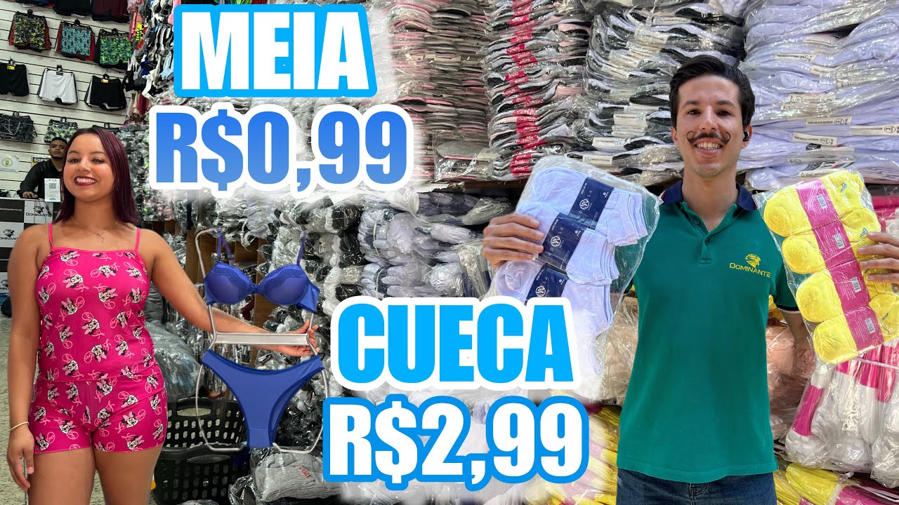 FABRICANTE SECRETO DE MEIAS, CUECAS E LINGERIES NO BRÁS A PARTIR DE R$0,99