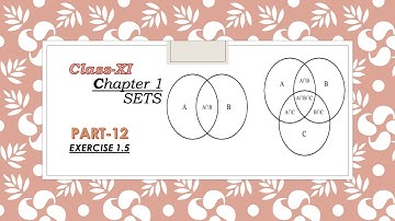 Class XI Maths //Chapter 1 SETS // Exercise 1.5