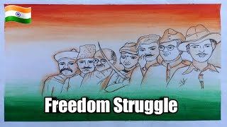 How to Draw Freedom Fighters | Happy Independence Day Drawing/Indian Soldier /Freedom struggle/AKAM screenshot 3