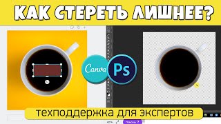 Как сделать прозрачный фон и стереть лишнее в Photoshop или Canva.