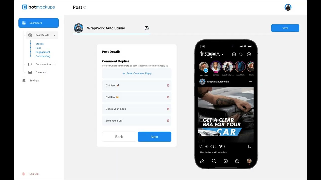 Instagram Organic: Mastering AI Chatbot Mockups for Comment and DM Interactions