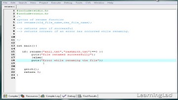 056  56   rename File Handling Function in C Programming Language Video Tutorial