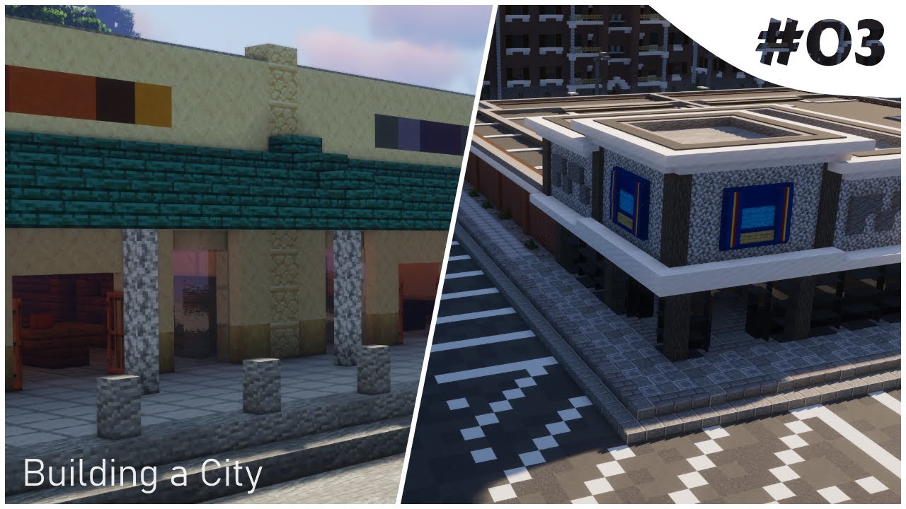 Building a City #3 // Shops // Minecraft Timelapse - YouTube