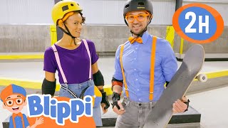 Woodward Skate Park + 2 Hours of Blippi Educational Videos | Kids Cartoons | Party Playtime!