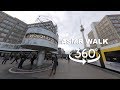 【360°】WALKING BERLIN with ASMR sound. From Alexanderplatz to Checkpoint Charlie and Berlin Wall