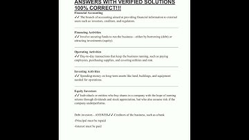 A100 EXAM 2 QUESTIONS AND ANSWERS WITH VERIFIED SOLUTIONS 100 CORRECT video