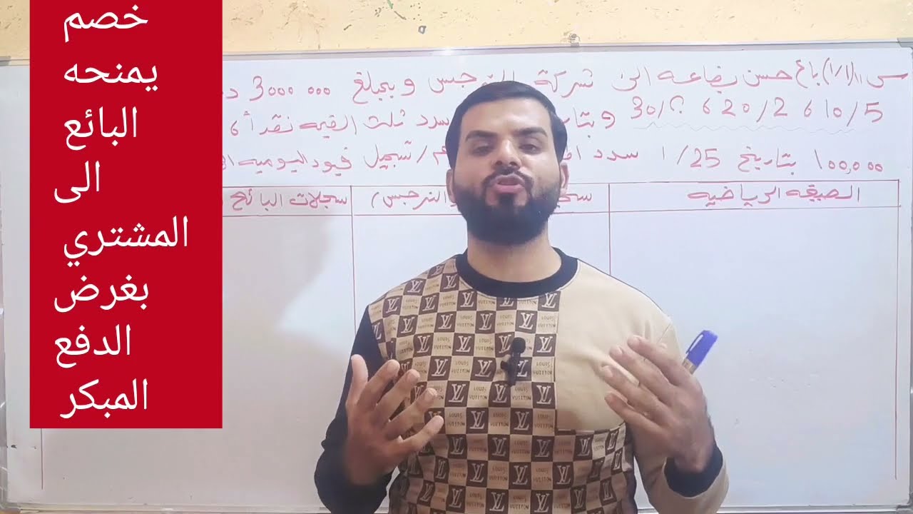 الخصم النقدي Cash discount مبادئ المحاسبه الماليه