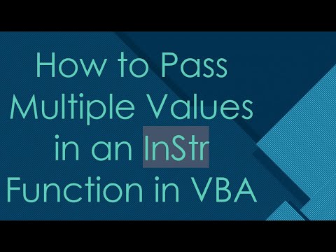 How to Pass Multiple Values in an InStr Function in VBA