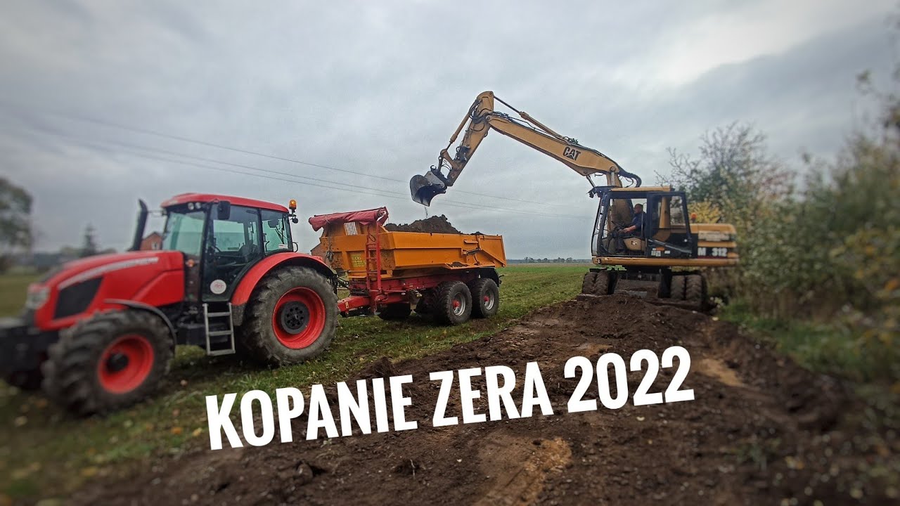 ☆Ściąganie ziemi pod budowę domu☆ Koparka kołowa CAT M312☆