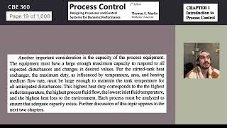 CBE 360 | CH 1 | Process Control
