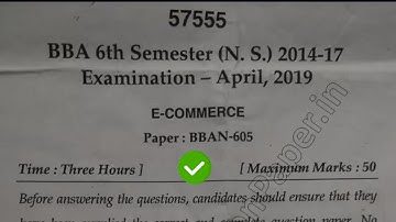 2019 Mdu BBA 6th Sem E Commerce Question Paper
