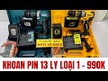 Khoan Pin 13 Ly Loại 1 #990 Full Bộ, Đầu Kẹp 13 Ly AutoLock Mô Tơ Đồng Không Chổi Than Mạnh Mẽ