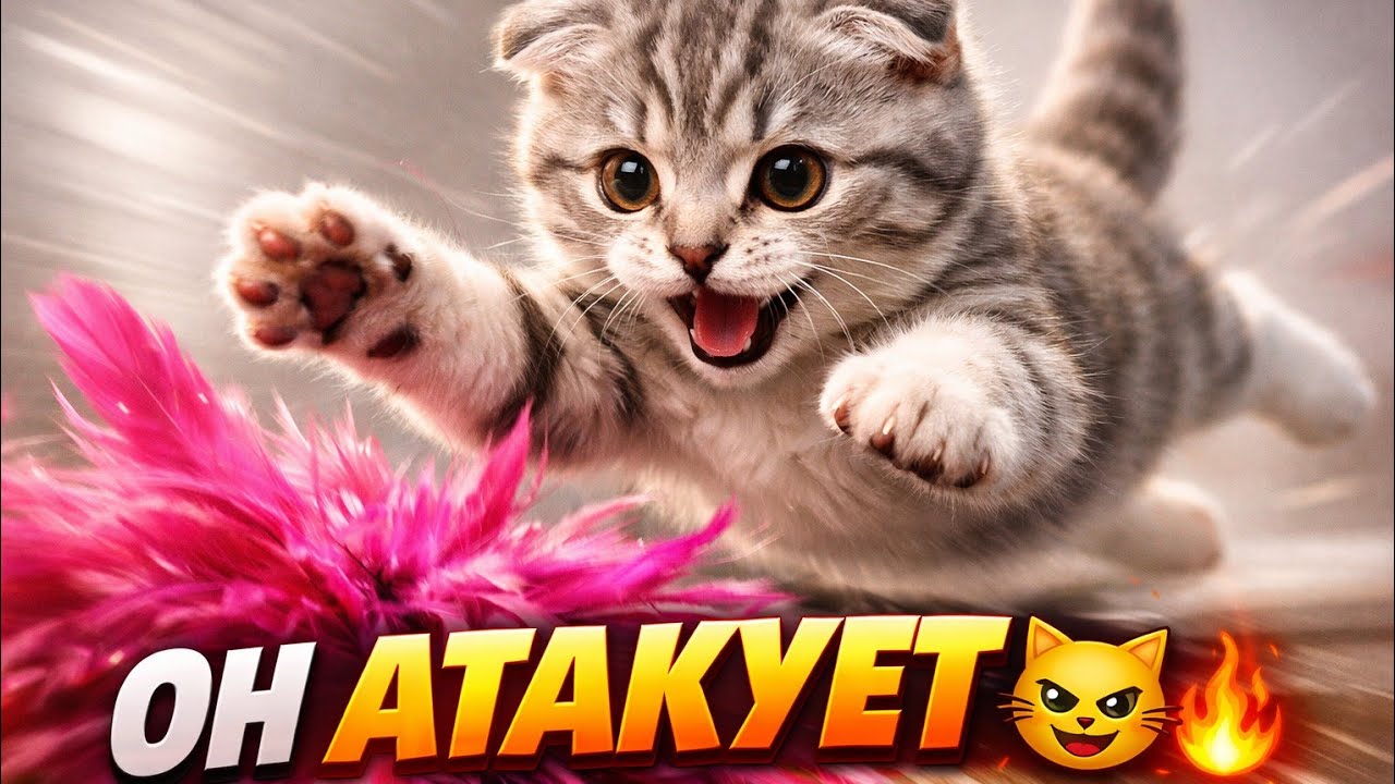 Лёва сначала игнорировал новую игрушку… а потом атаковал 😹🐾#catvideo#прикольныекоты 