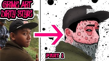 Grime art DIRTY style/effect part 1 _line art (how to make grime art dirty style) #grimeart #editing