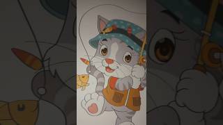 Cat Catching Fish Drawing 🐠 #art #fishing #youtube #shorts #subscribe @SrivastavG1 #vrial