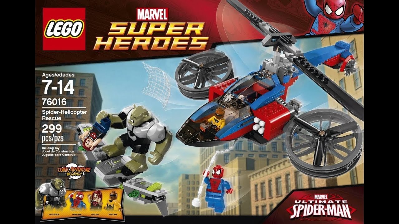 Lego Super Heroes 76016 Spider Helicopter Rescue Lego Speed - YouTube