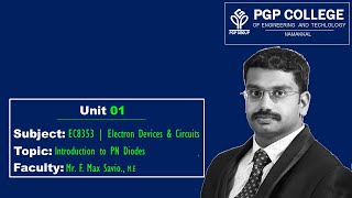 EC8353 | Unit 01 | Structure, Operation & VI Char. of PN Diodes EC8353 | Unit 01 | Structure, Operation & VI Char. of PN Diodes