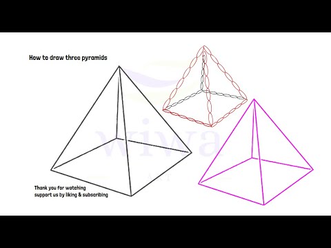 Draw a rough diagram of square pyramid | How to draw square