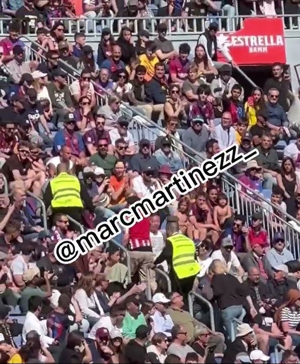 During the match between Barcelona and Atletico Madrid yesterday, a supporter