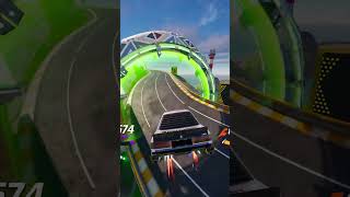 How is this even possible in Fortnite?! #RocketRacing #FortniteClips #SpeedRun #GamingShorts