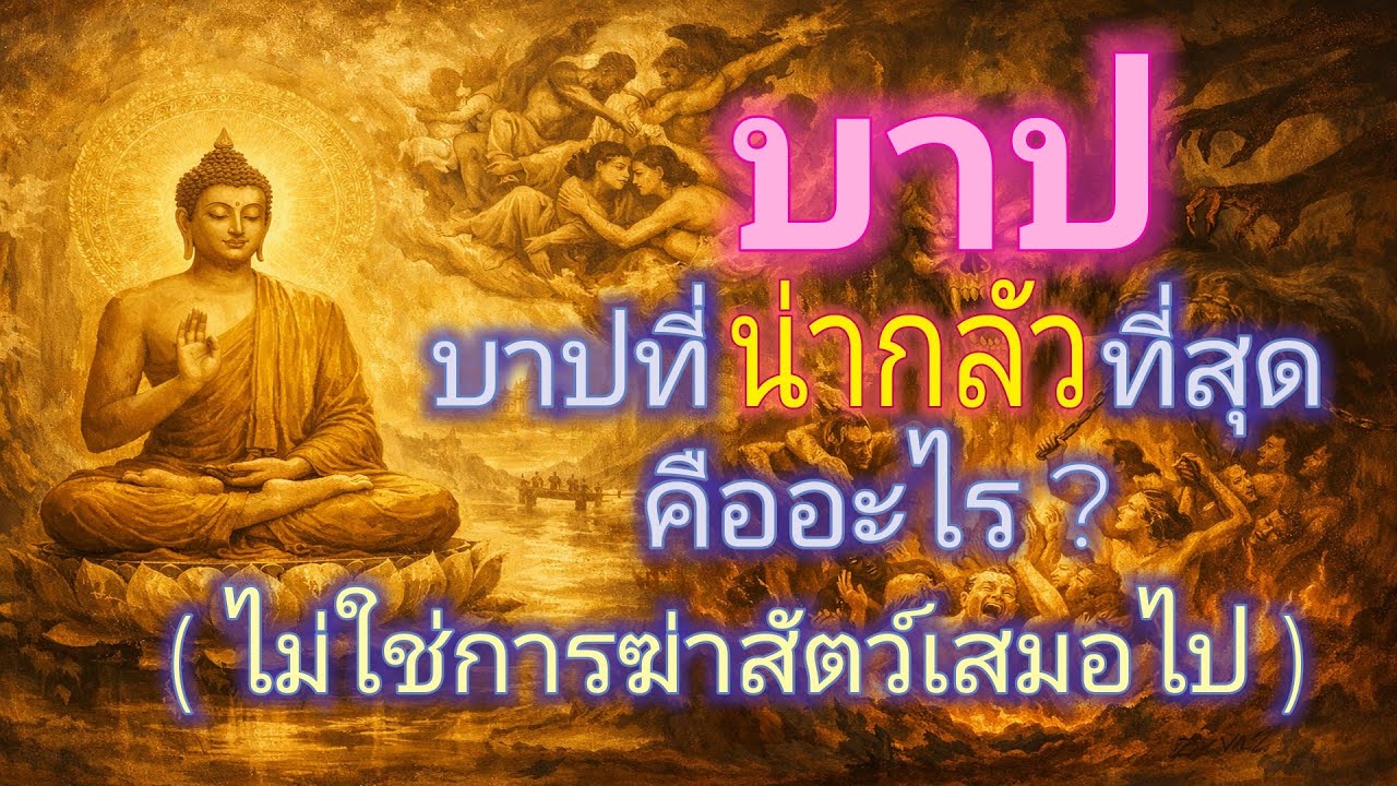 บาปที่น่ากลัวที่สุดคืออะไร? (ไม่ใช่การฆ่าสัตว์เสมอไป) | ทำดีได้ดี | บาปบุญ | ฟังธรรมะยามเช้าได้บุญ