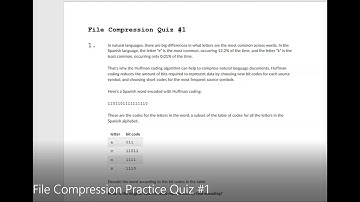 APCSP - Lesson #14 - File Compression Practice Quiz #1