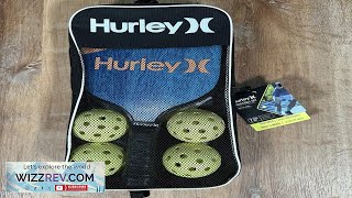 New Hurley 7 Piece Pickleball Set 2 Paddles 4 Balls Carry Case
