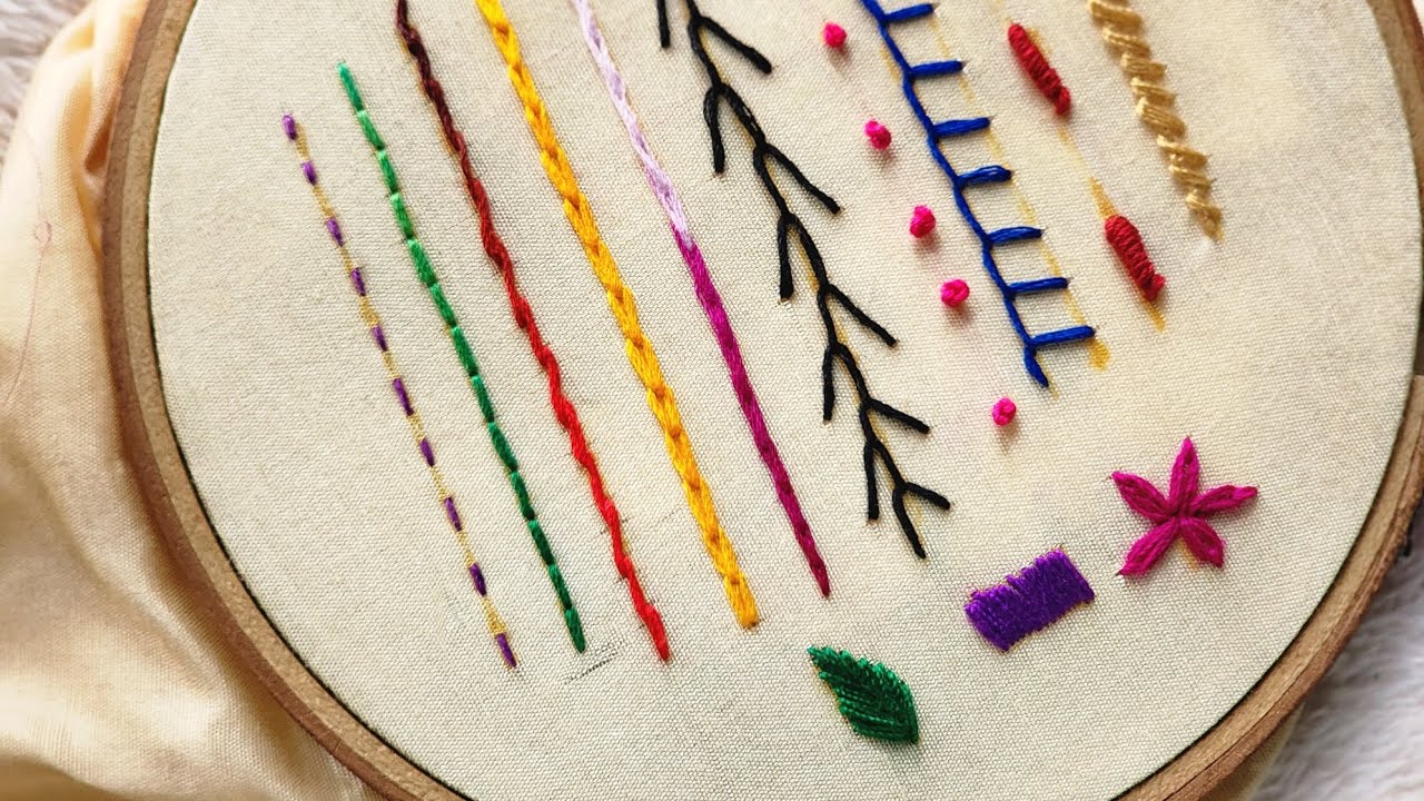 13 Elegant Basic Hand Embroidery Stitches for Beginners // hand ...