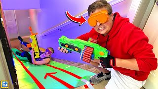 Blindfolded MEGA SLIDE Nerf Battle Royale!