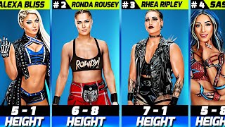 WWE All Female Wrestlers Height Comparison