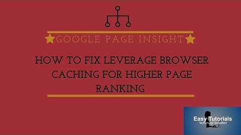 Google Page Insight Leverage Browser Cache Fix