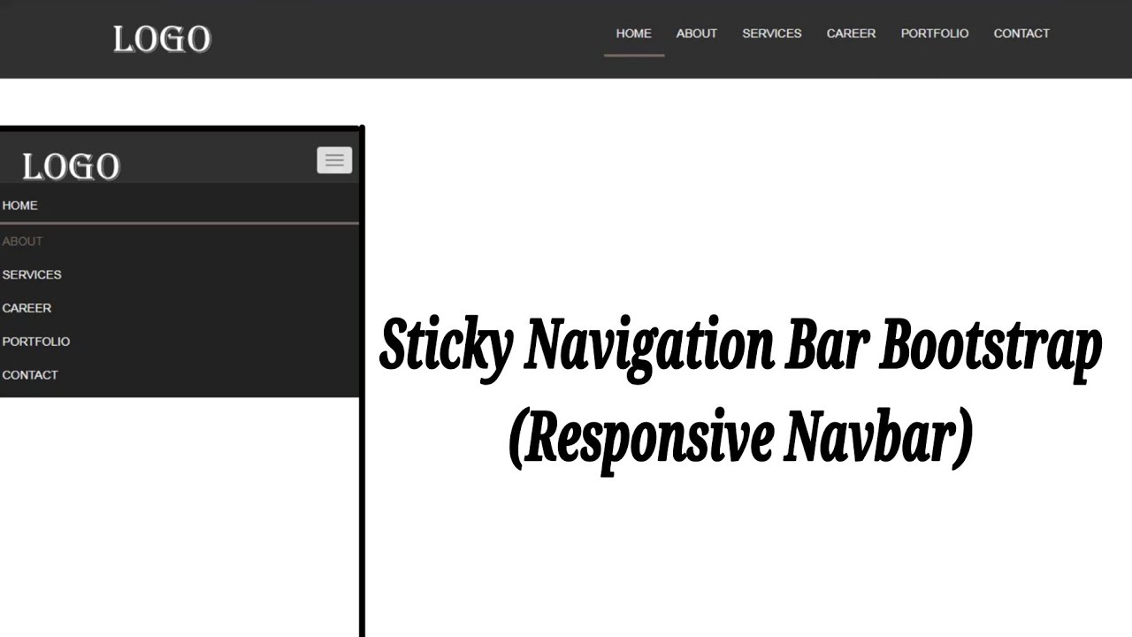 Ambassade Rusten tiger Sticky Navigation Bar Bootstrap (Responsive Navbar) - YouTube