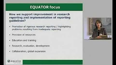 Iveta Simera - EQUATOR Network: resources supporting research publication
