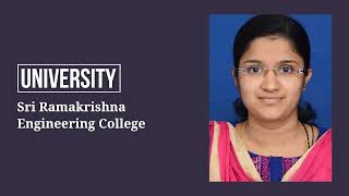 Ms. RINCY RAPHAEL, Sri Ramakrishna Engineering College, India, Best Researcher Award