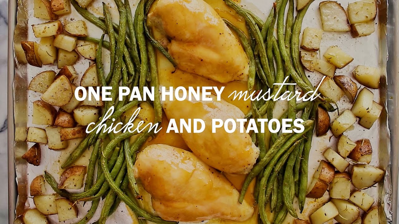 One Pan Honey Mustard Chicken and Potatoes (super easy sheet pan recipe