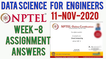 Data Science For Engineers NPTEL Assignment 8 Answers | NPTEL Data Science For Engineers Week 8 Quiz