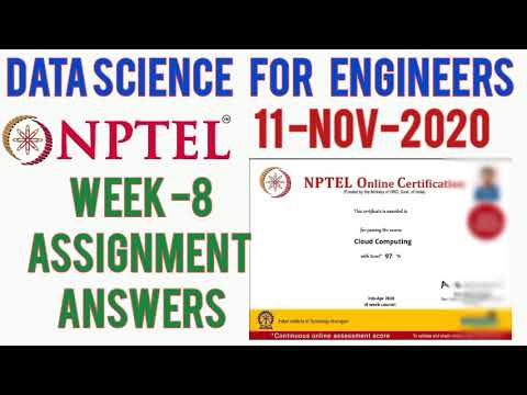 Data Science For Engineers NPTEL Assignment 8 Answers | NPTEL Data Science For Engineers Week 8 Quiz