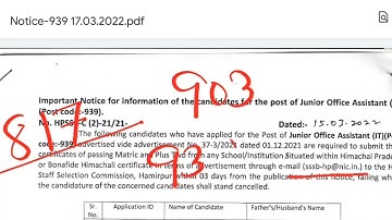 IMPORTANT NOTICE JOA IT POST CODE 939