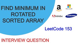 Find Minimum Element in Sorted Rotated Array | LeetCode 153 | C++ | Binary Search