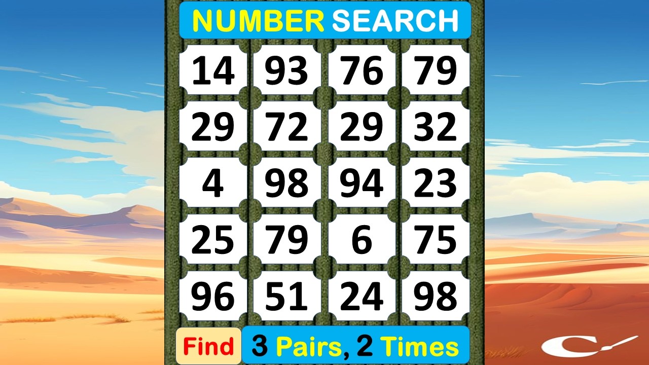 Number Search: To Enhance Your Presence of Mind, Find Pair Numbers. #braingame #puzzle #quiz  -#410