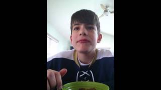 Gavin eats cerial