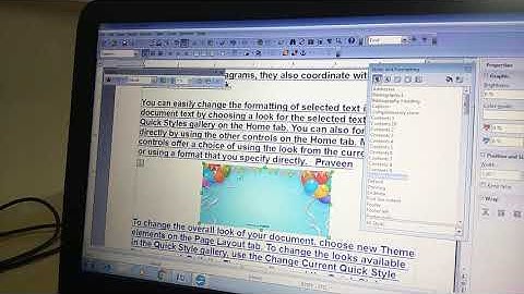 Use of styles and formatting window