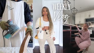 I braided my hair then started tearing up my kitchen! | VLOG