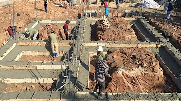 Traditional Beam Foundation Building Using Ready Mixed Concrete - House Construction(Part2)