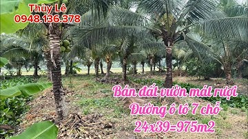 T137🍀Bán rẻ vườn dừa mát rượi đường ô tô 7 chỗ, sổ hồng sẵn tại xã Tam Hiệp, Châu Thành, Tiền Giang