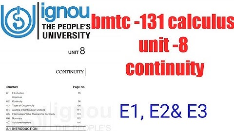 (v-60) Ignou BA, Bscg mathematics bmtc-131 calculus unit -8 continuity , chek continuity at a point