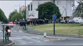 Forte présence policière, samedi 1er juillet 2023, quartier Saint-Jean, à Châteauroux