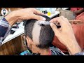 ASMR Fast Shaving with Barber young boy (ASMR Shave) Attractive Dandruff Head 🔥