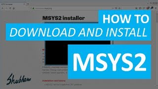 How to install MSYS2? on Windows
